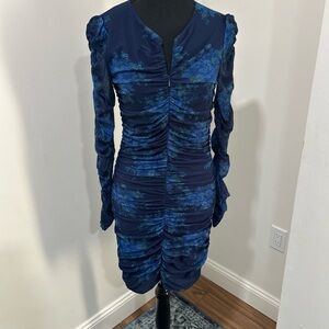 GANNI long sleeve floral mini dress size 38 (US 6) in excellent condition